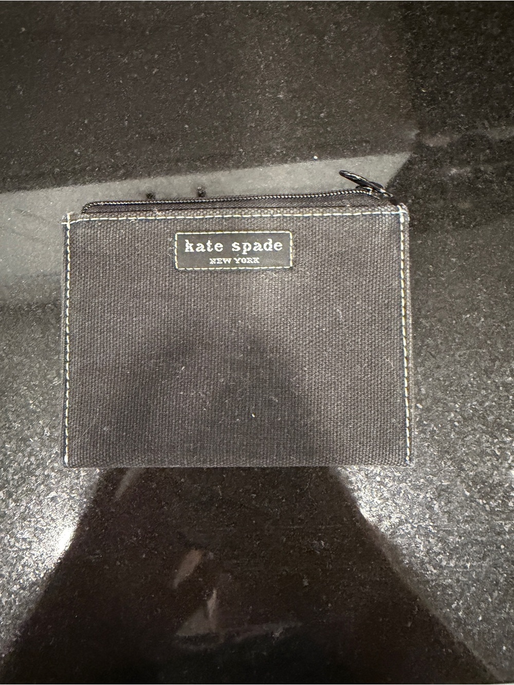 kate spade Black Canvas Zip Pouch